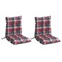 Voir la diapositive 3 : VIDAXL Coussins de chaise a dossier bas lot de 2 motif carreaux rouge
