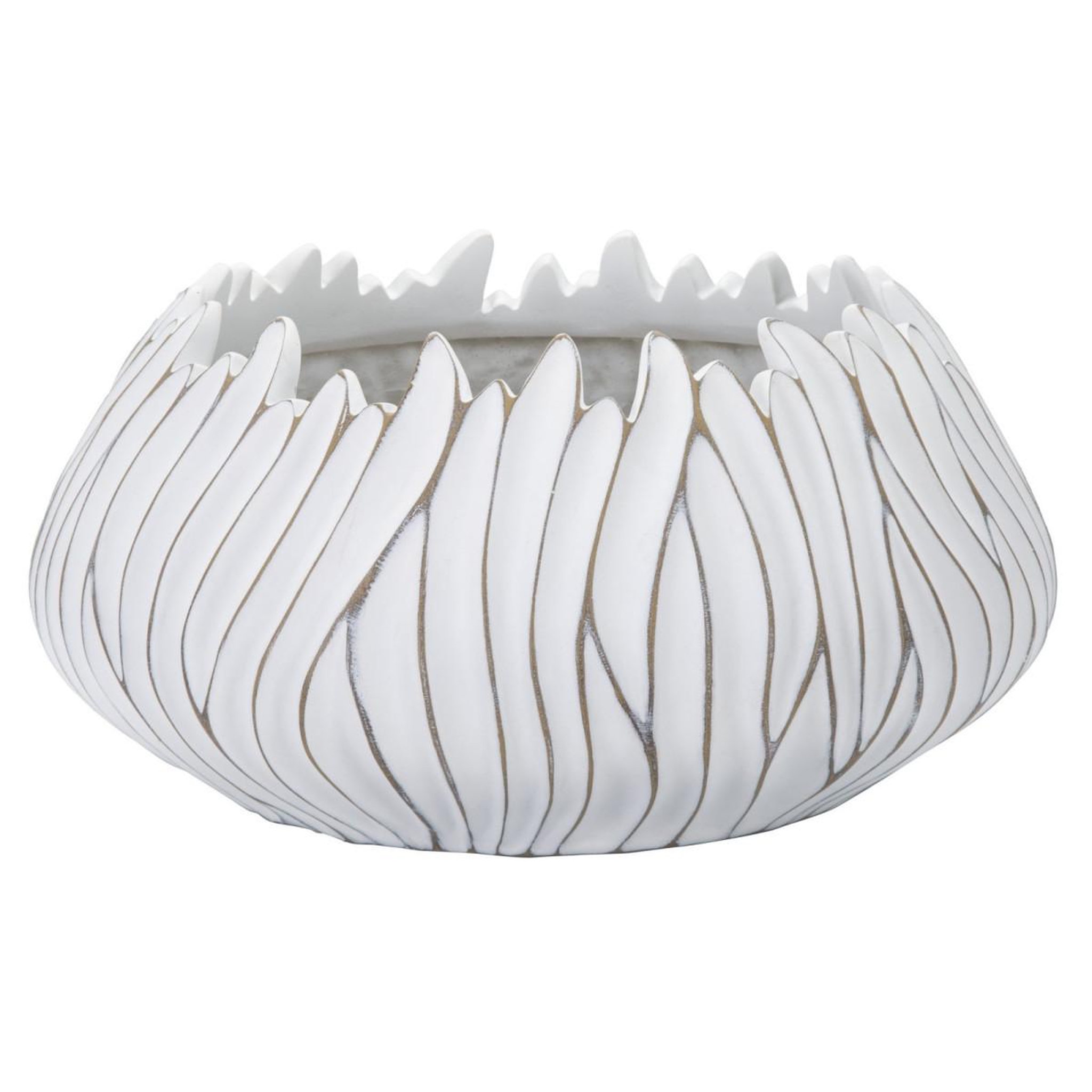 Paris Prix Cache-pot design en relief  honduras  40cm blanc