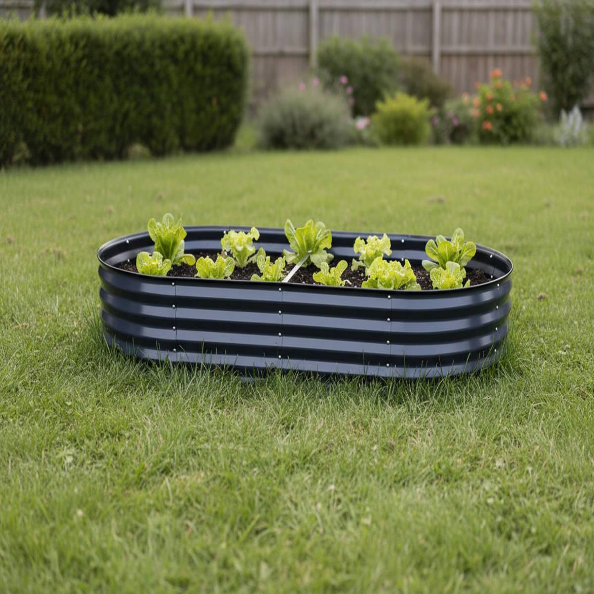Voir la diapositive 3 : ESSCHERT DESIGN Carré potager au sol anthracite s - esschert design