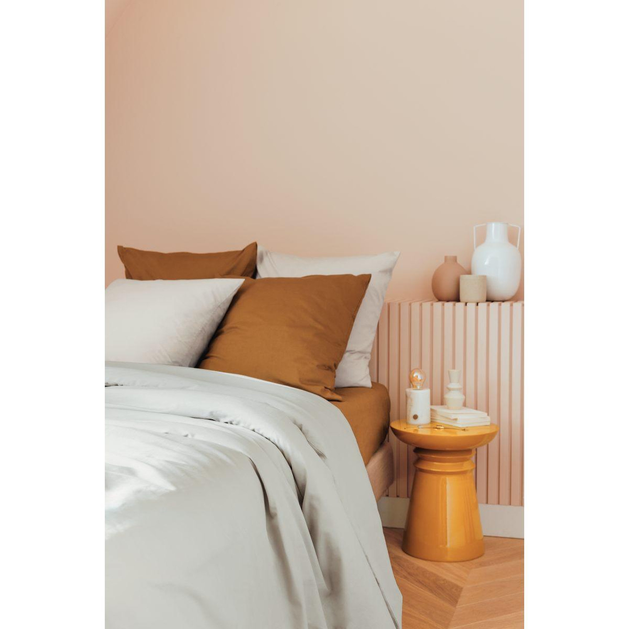 Voir la diapositive 2 : ATMOSPHERA Parure de lit 3 pièces  percale  240x220cm beige lin