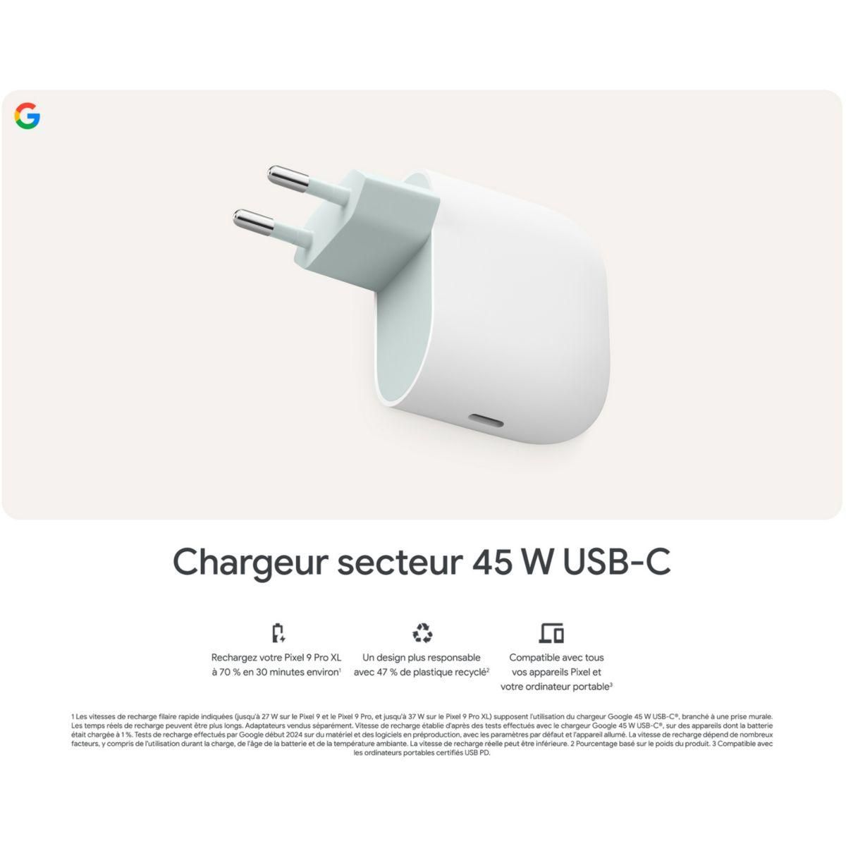 GOOGLE Chargeur USB-C 45W Blanc
