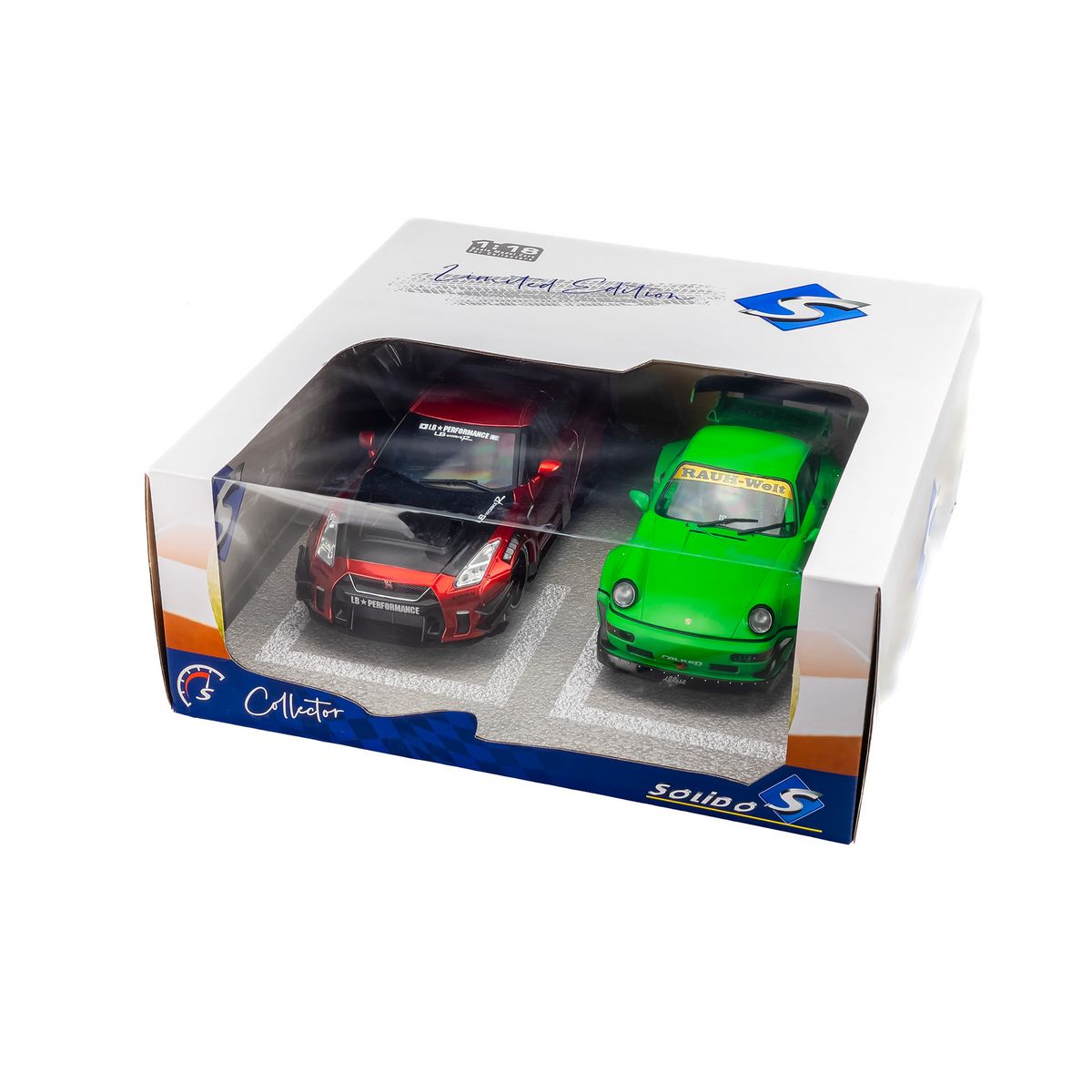 SOLIDO Pack Véhicules 1/18 RWB 964 Errabareshi Mono et Nissan Skyline (R35)