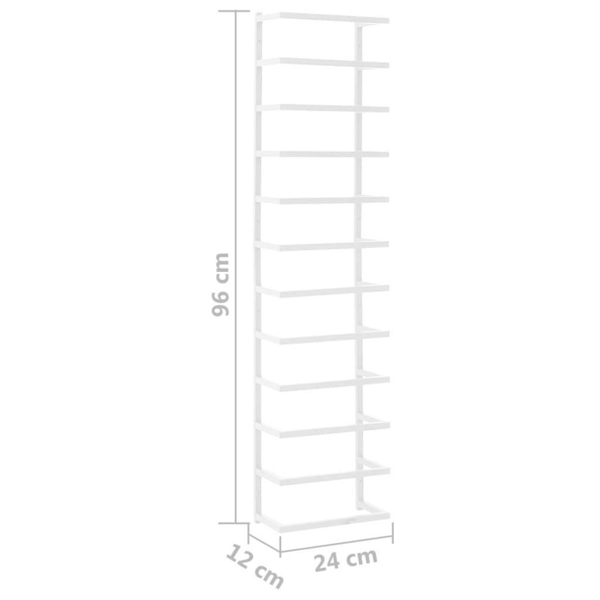 VIDAXL Porte-serviette Blanc 24x12x96 cm Acier