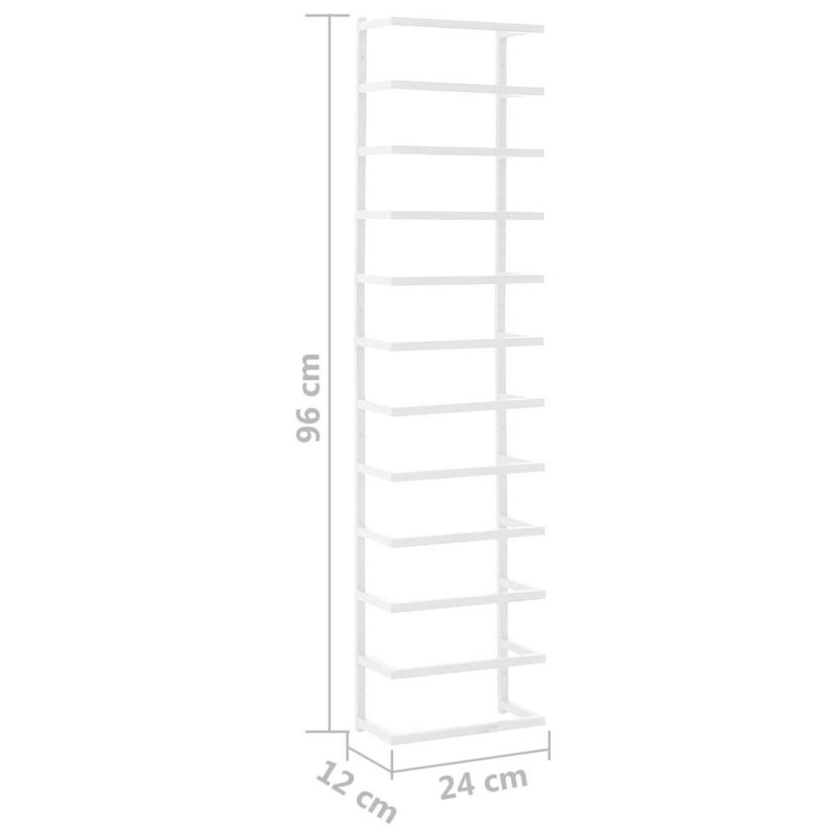 VIDAXL Porte-serviette Blanc 24x12x96 cm Acier