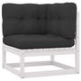 Voir la diapositive 4 : VIDAXL Salon de jardin 10 pcs avec coussins Blanc Bois de pin massif