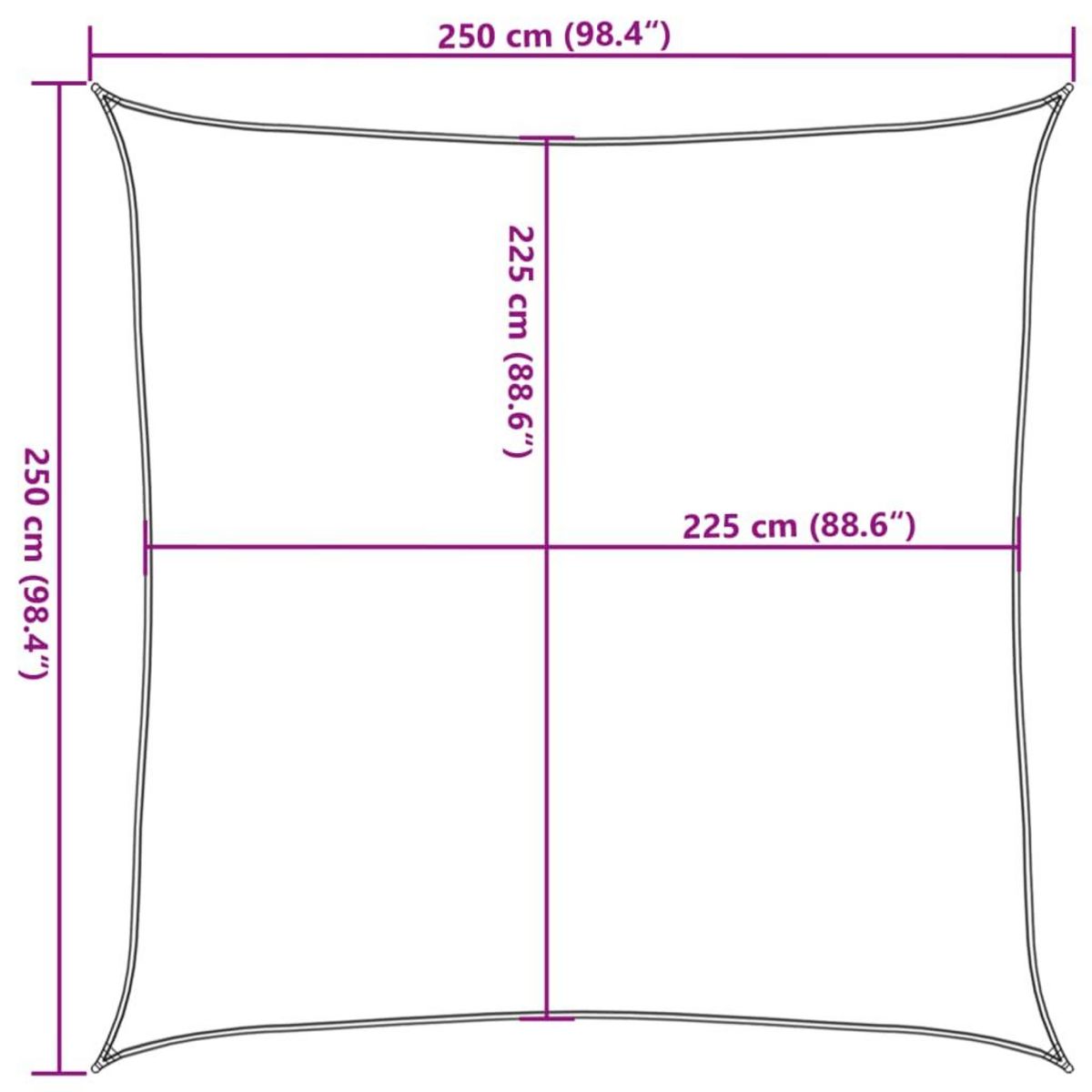 VIDAXL Voile d'ombrage 160 g/m^2 Beige 2,5x2,5 m PEHD