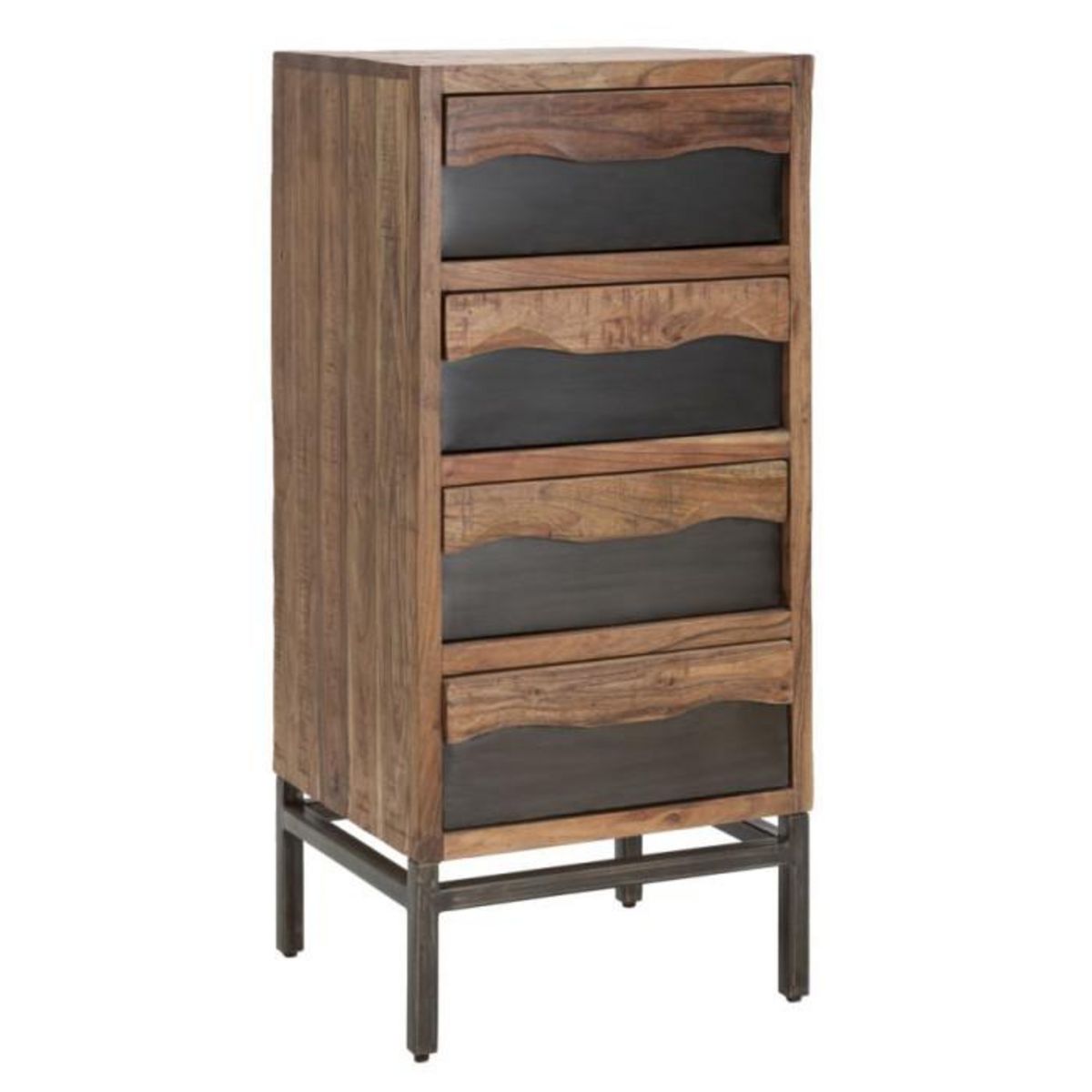 Paris Prix Commode 4 Tiroirs en Bois   Yellowstone  100cm Marron