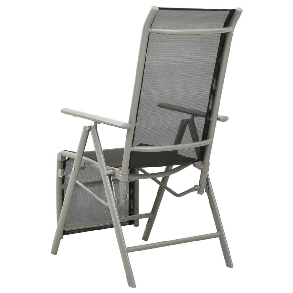 VIDAXL Chaises de jardin lot de 2 Textilene et aluminium Argente