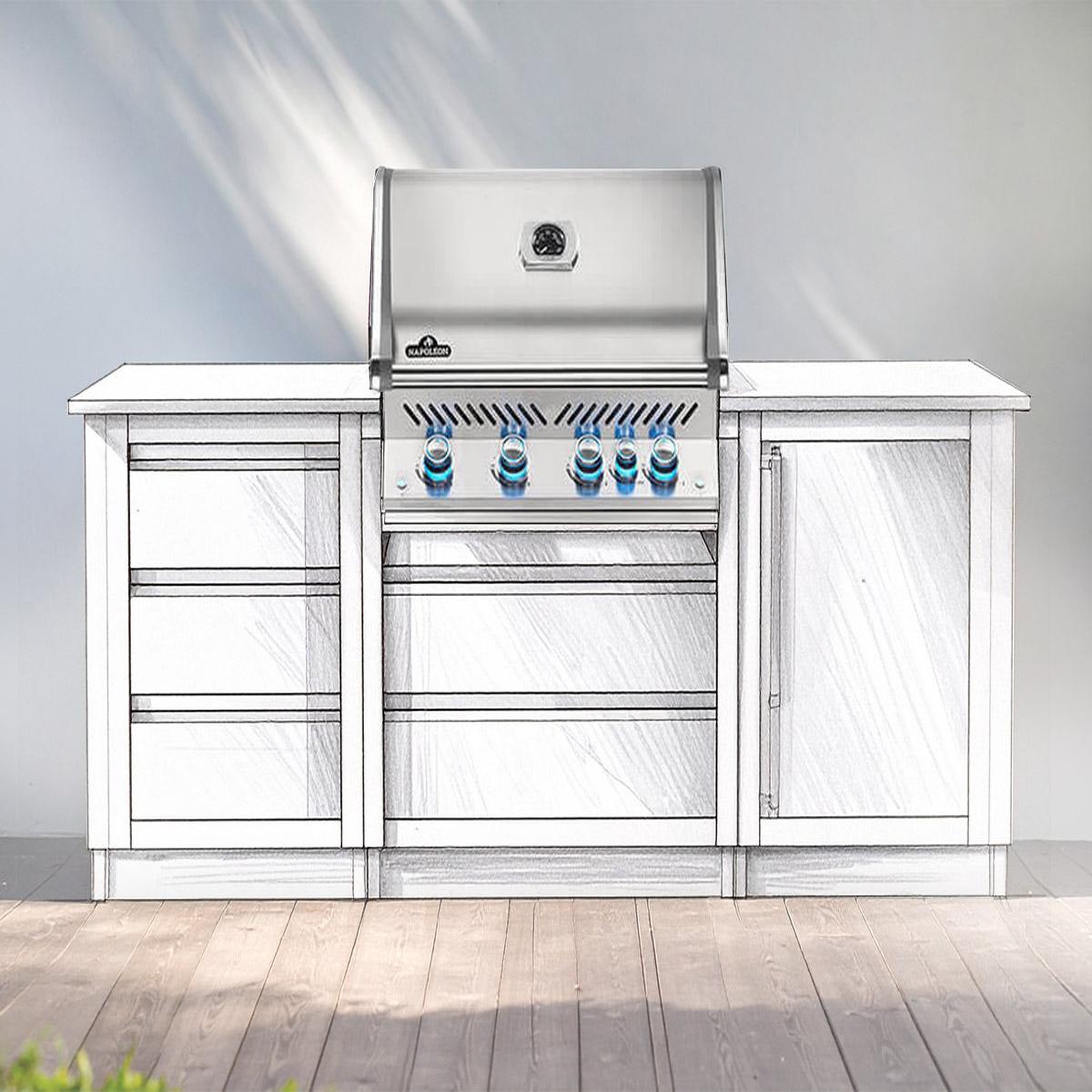 Voir la diapositive 4 : NAPOLEON Barbecue à gaz encastrable Prestige Pro 500 - Napoleon
