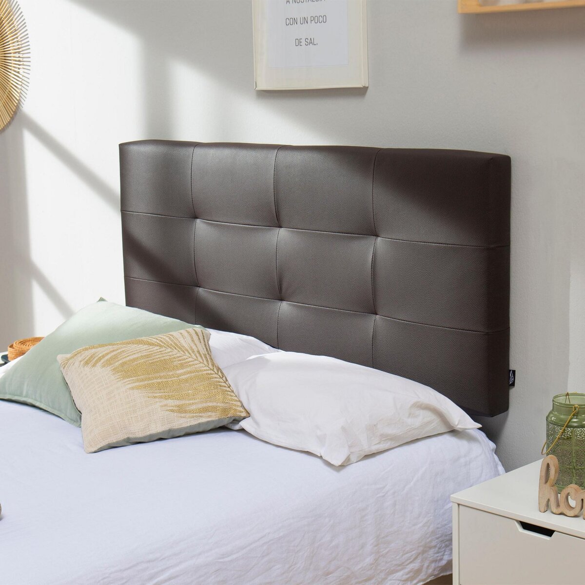 MARCKONFORT Tête de lit Carla 150x60 cm Chocolat, rembourrée de Mousse