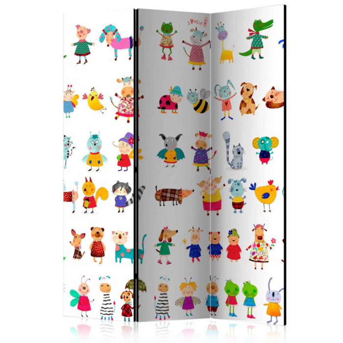 Paris Prix Paravent 3 Volets  Cartoon Pets  135x172cm