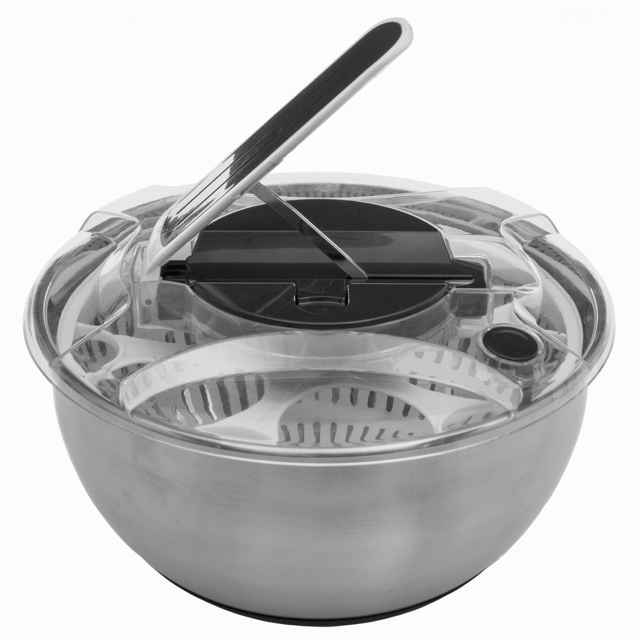 Voir la diapositive 2 : SECRET DE GOURMET Essoreuse à salade en inox - 3,5 l - argent