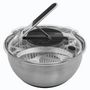 Voir la diapositive 2 : SECRET DE GOURMET Essoreuse à salade en inox - 3,5 L - Argent
