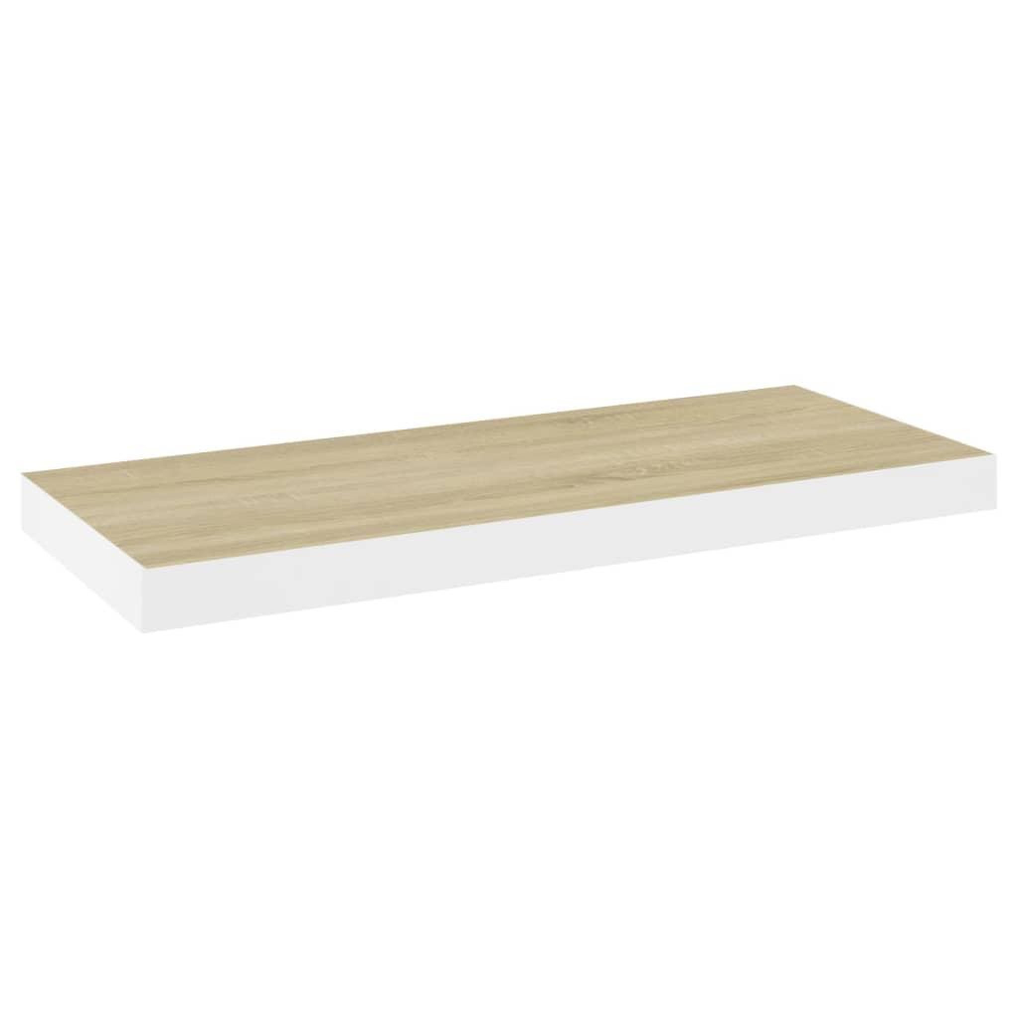 Voir la diapositive 2 : VIDAXL Etagere murale flottante chene et blanc 60x23,5x3,8 cm MDF