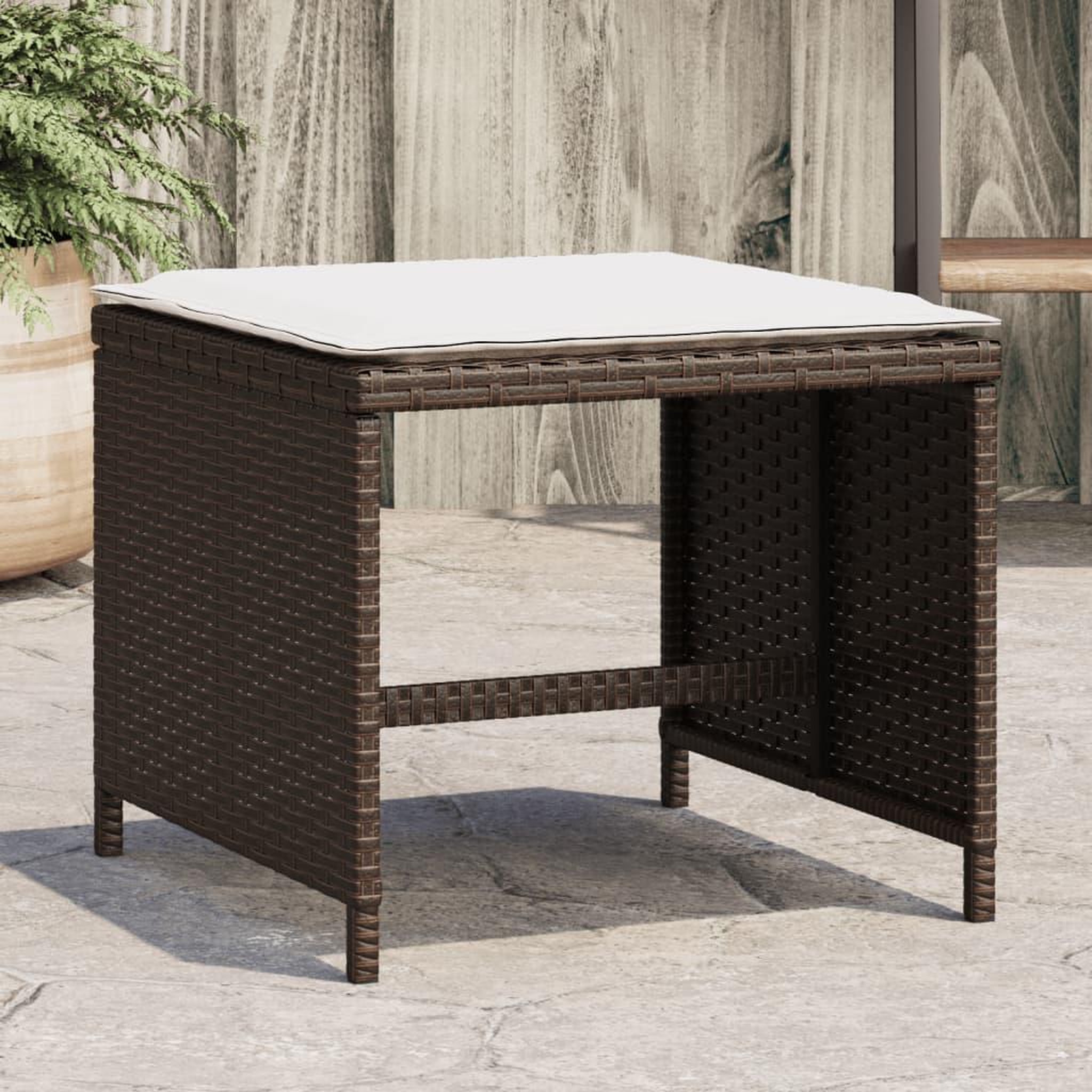 VIDAXL Tabourets de jardin avec coussins 4pcs marron 40x40x35 cm rotin