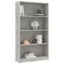 Voir la diapositive 3 : VIDAXL Bibliotheque a 4 niveaux Gris beton 80x24x142cm Bois ingenierie