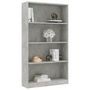 Voir la diapositive 3 : VIDAXL Bibliotheque a 4 niveaux Gris beton 80x24x142cm Bois ingenierie