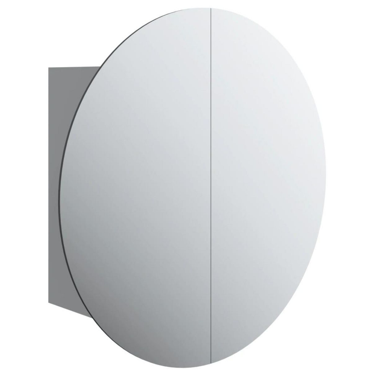 VIDAXL Armoire de salle de bain miroir rond et LED Gris 40x40x17,5 cm