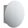 Voir la diapositive 2 : VIDAXL Armoire de salle de bain miroir rond et LED Gris 40x40x17,5 cm