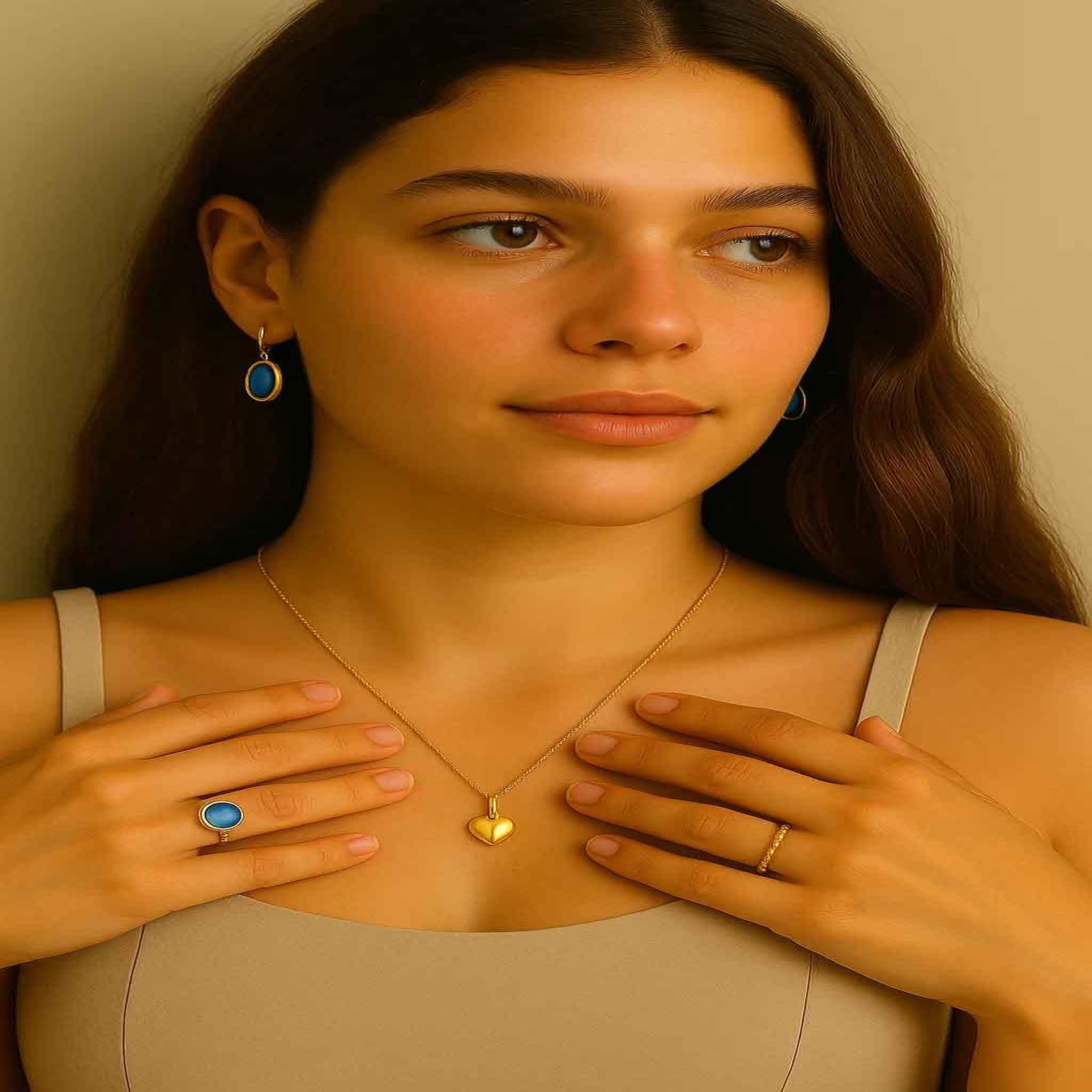 Voir la diapositive 2 : L'ATELIER D'AZUR Pendentif Or 18 Carats 750/000 Jaune Motif Coeur - Collier Chaine Dorée Offerte