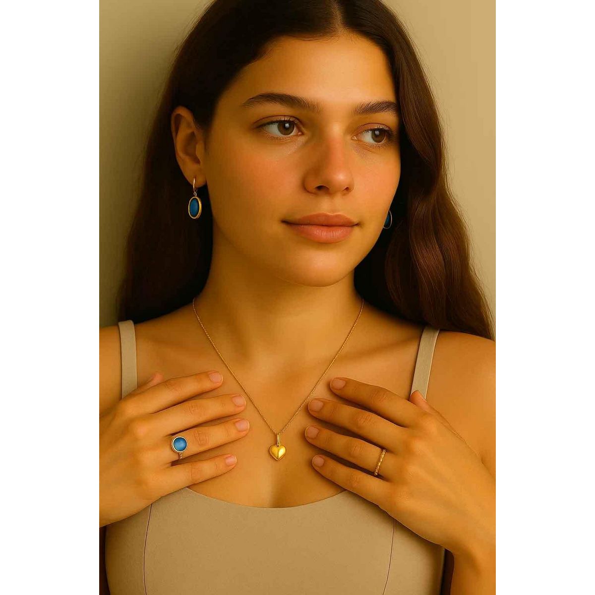 L'ATELIER D'AZUR Collier - Pendentif Or 18 Carats 750/000 Jaune - Coeur - Chaine Dorée