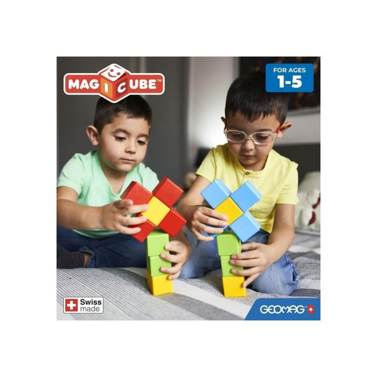 Geomag Blocs magnétiques - GEOMAG - Set créatif - 16 pieces - Éducatif - Plastique recyclé - Des 12 mois