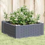 VIDAXL Jardiniere avec piquets bleu gris 42,5x42,5x28,5 cm PP