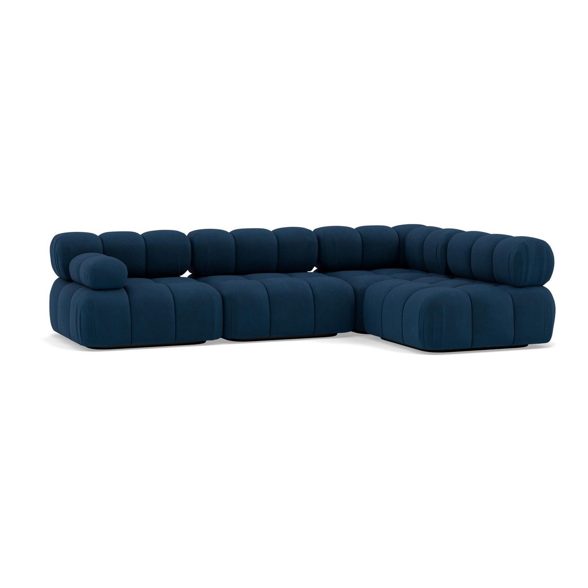 LISA DESIGN Ruby - canapé modulable d'angle droit 5 places en velours texturé