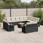 Voir la diapositive 1 : VIDAXL Salon de jardin avec coussins 13 pcs noir resine tressee