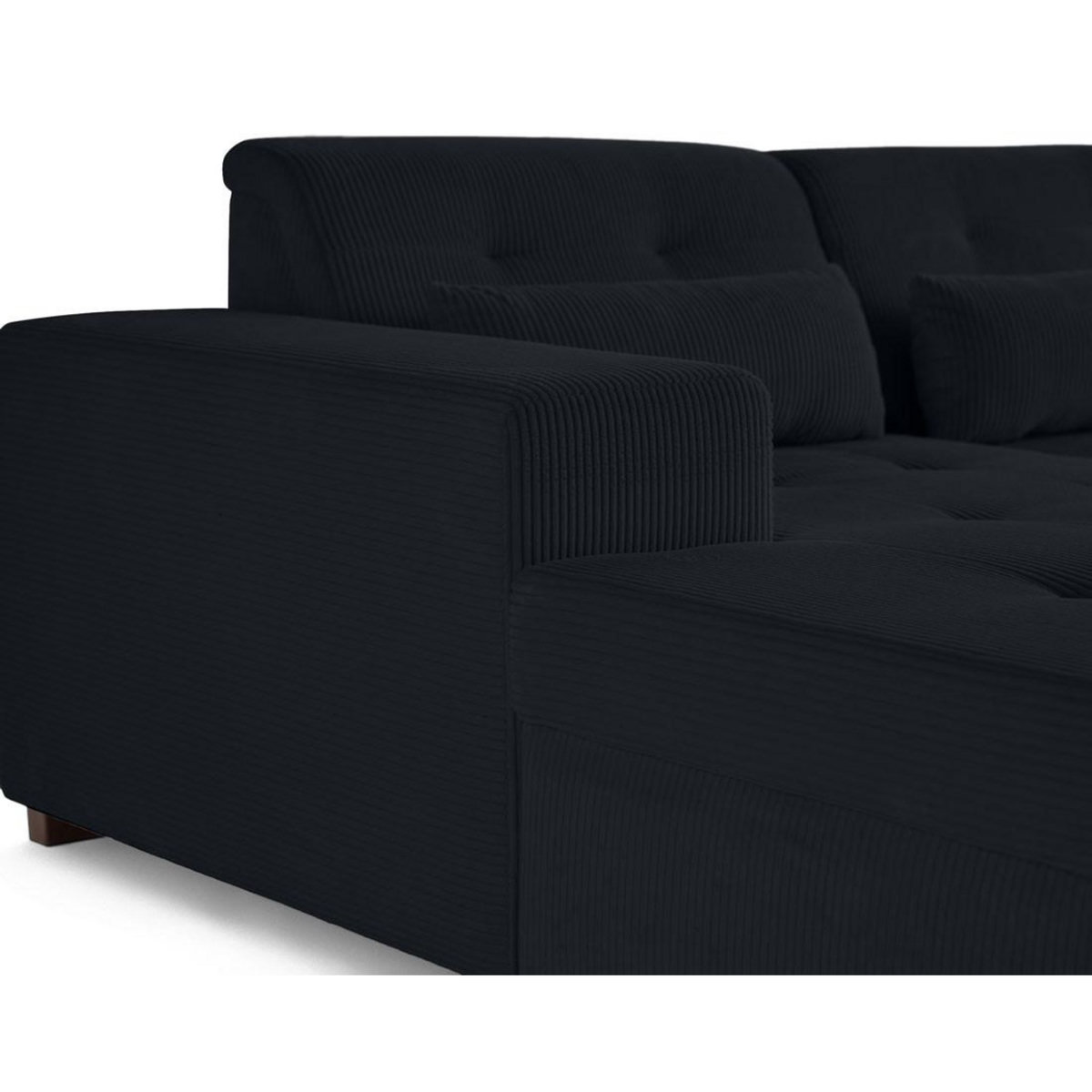 LISA DESIGN Vermont - canapé d'angle gauche - 4 places - convertible avec coffre - en velours côtelé