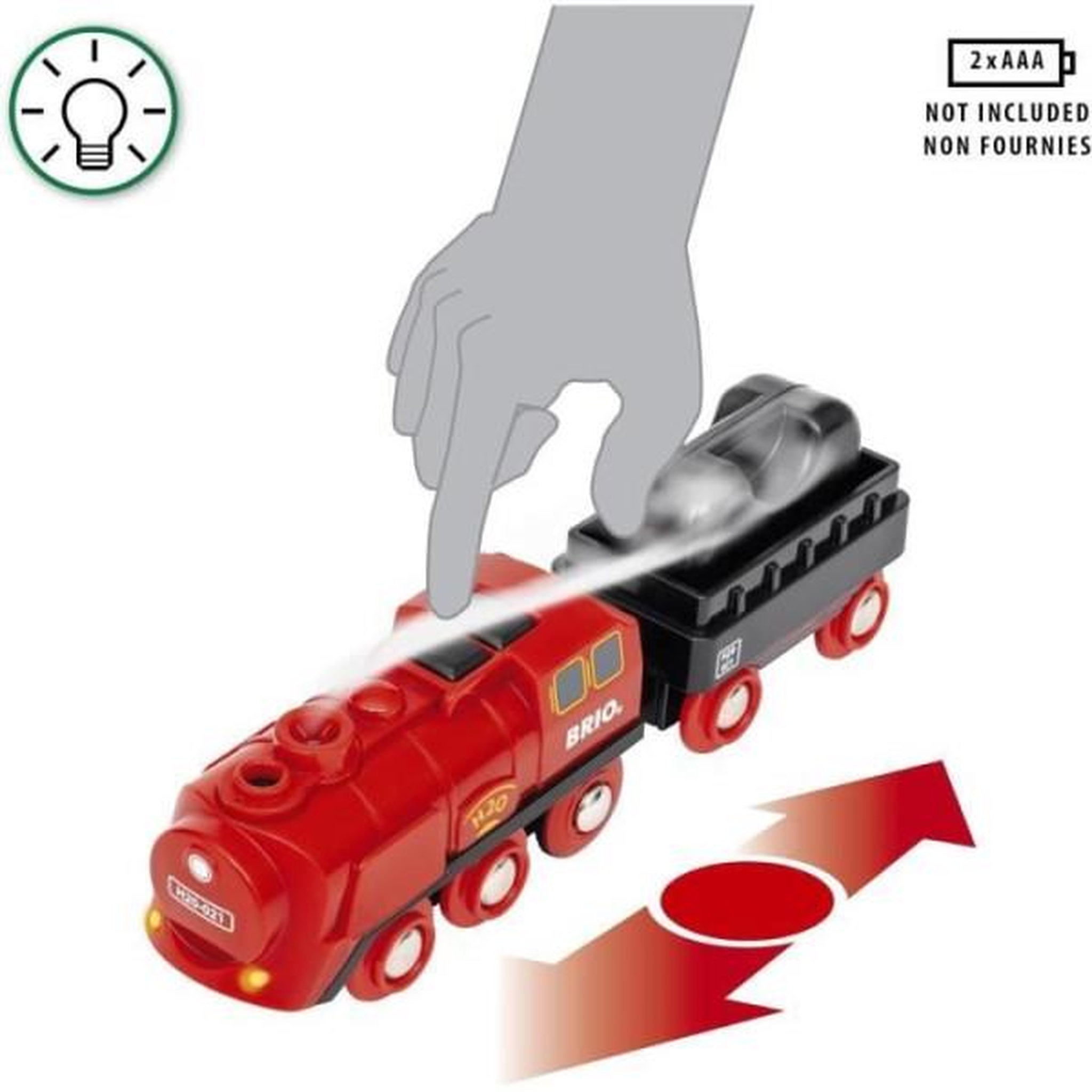 Voir la diapositive 5 : RAVENSBURGER Circuit locomotive a piles a vapeur - brio world - 36017 - circuit en bois - rouge
