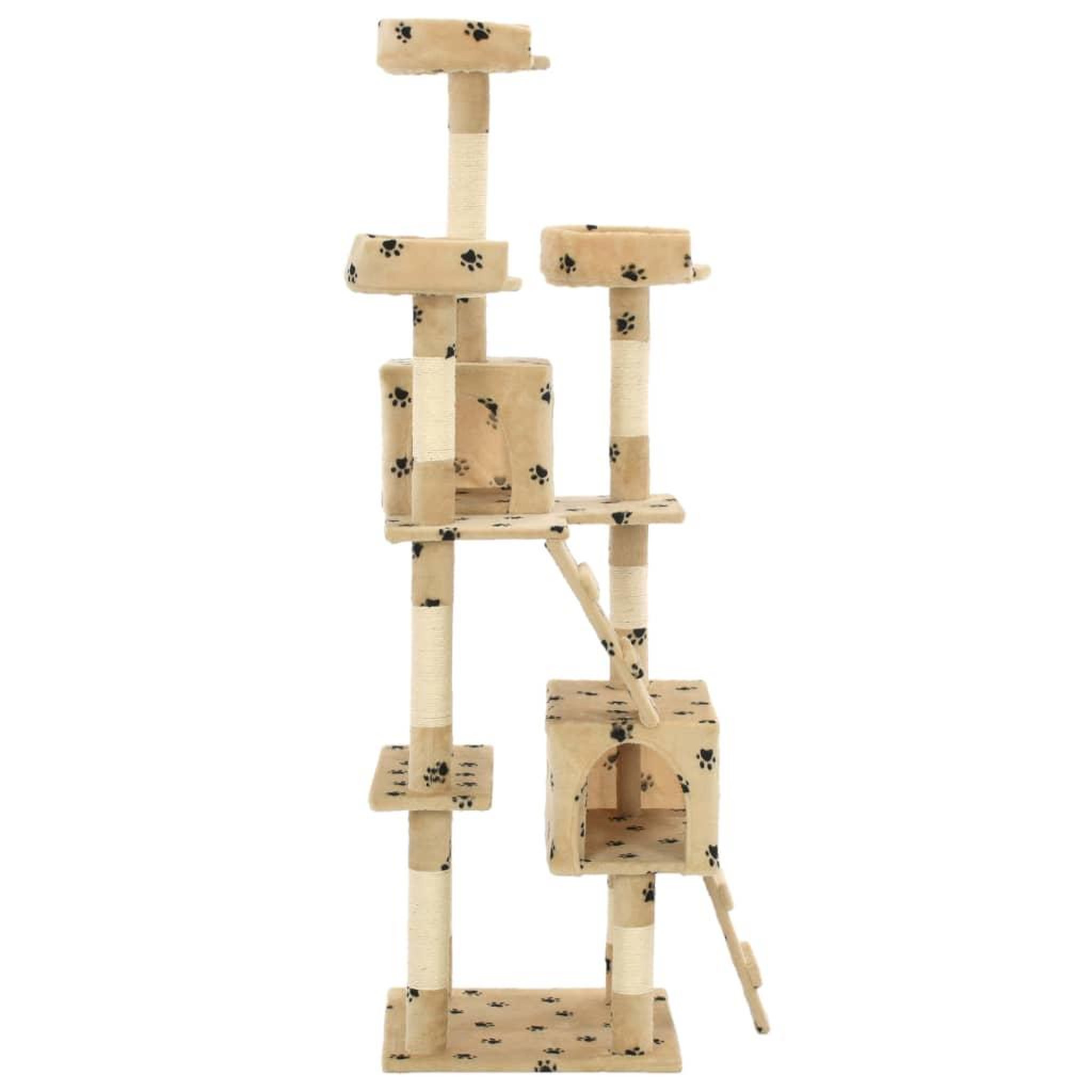 Voir la diapositive 3 : VIDAXL Arbre a chat et griffoirs en sisal 170 cm Beige Motif de pattes