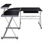 Voir la diapositive 3 : VIDAXL Bureau d'ordinateur d'angle Noir 132x112x99cm Bois d'ingenierie