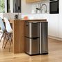 Voir la diapositive 3 : Kitchen move Poubelle de cuisine tri sélectif HAJA Argent Acier inoxydable 60L