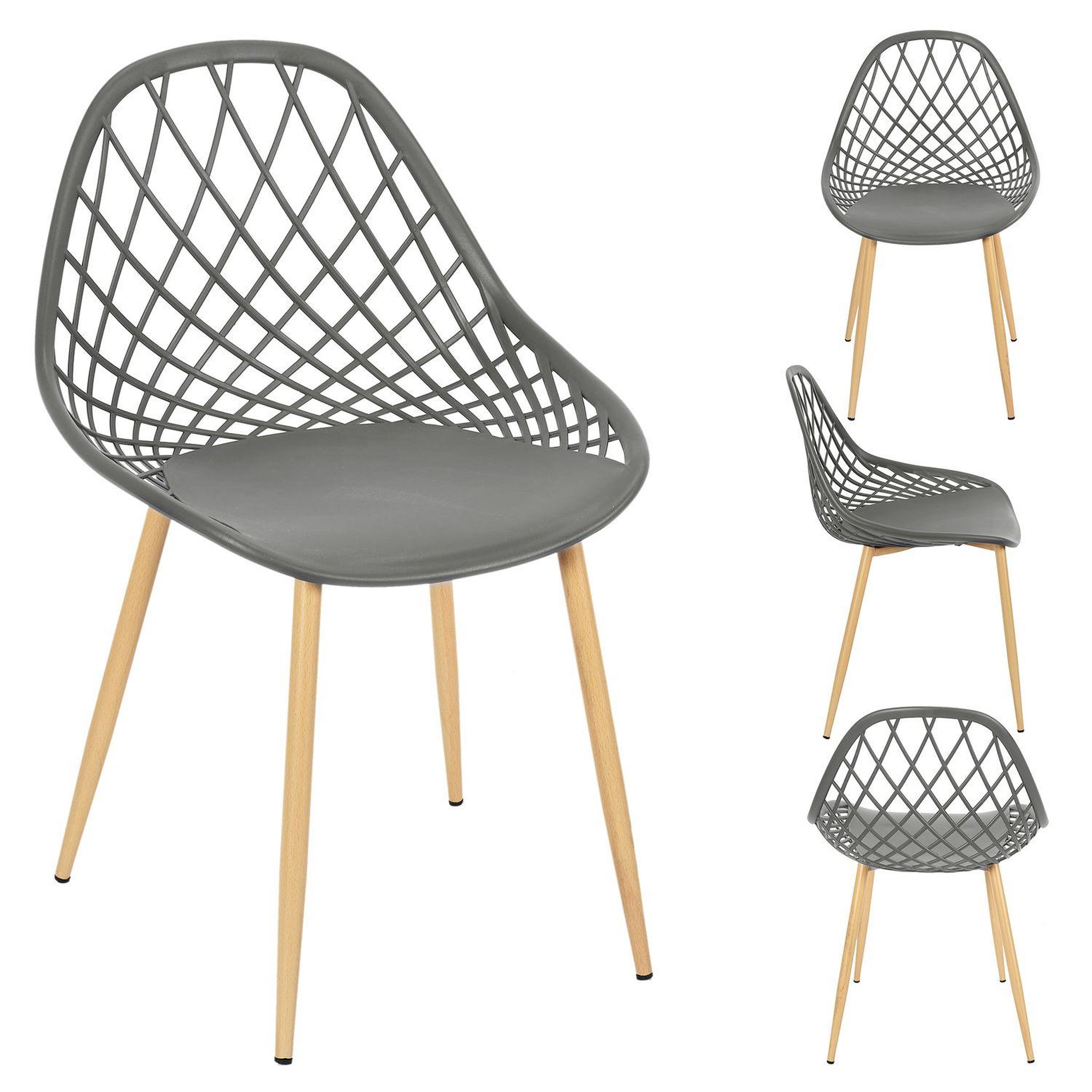 Voir la diapositive 3 : TOILINUX Lot de 4 chaises d'extérieur Malaga en polypropylène
