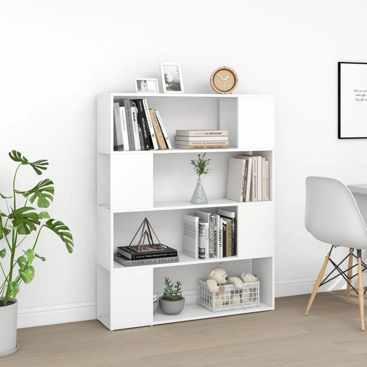 VIDAXL Bibliotheque/Separateur de piece Blanc 100x24x124 cm