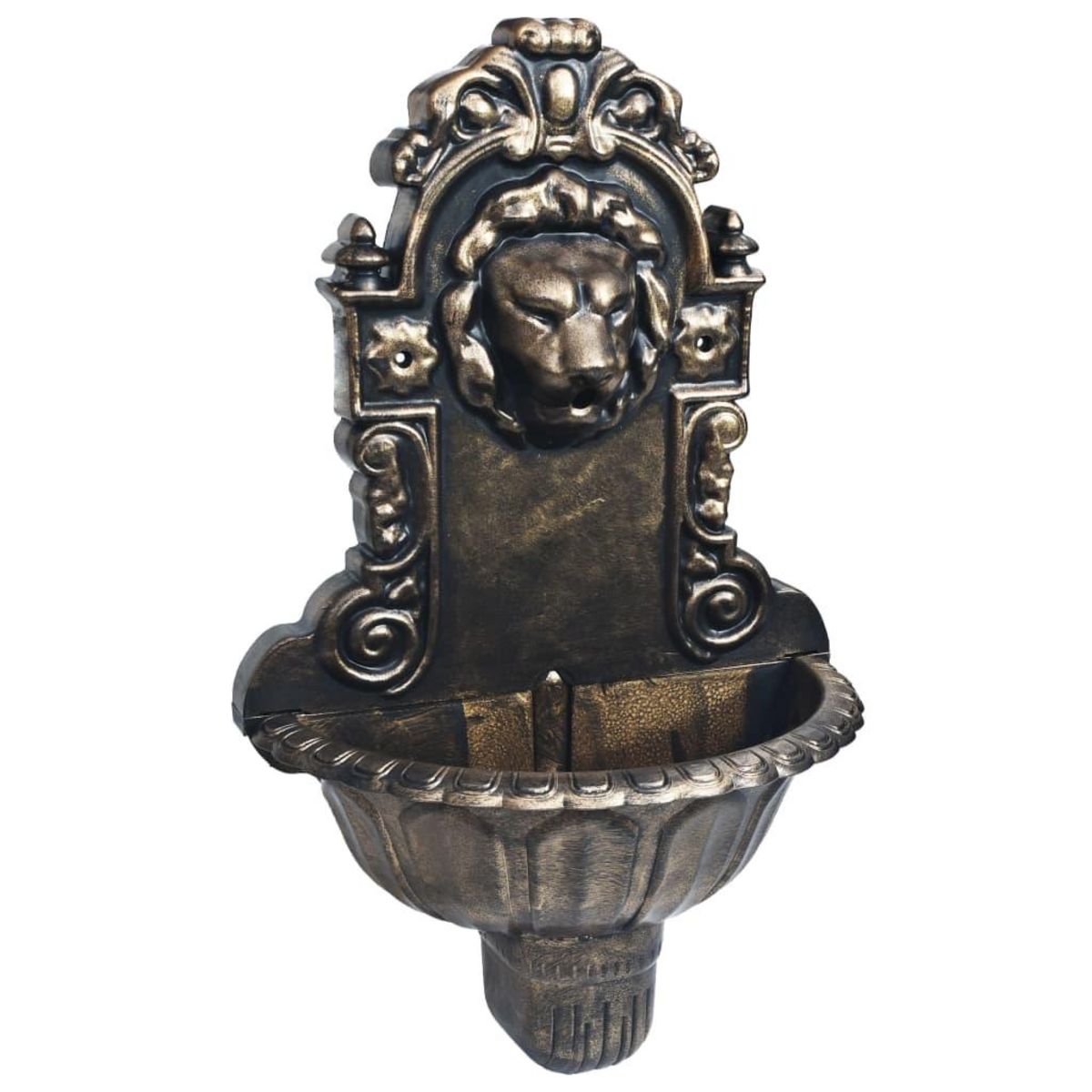 VIDAXL Fontaine murale Design de tete de lion Bronze