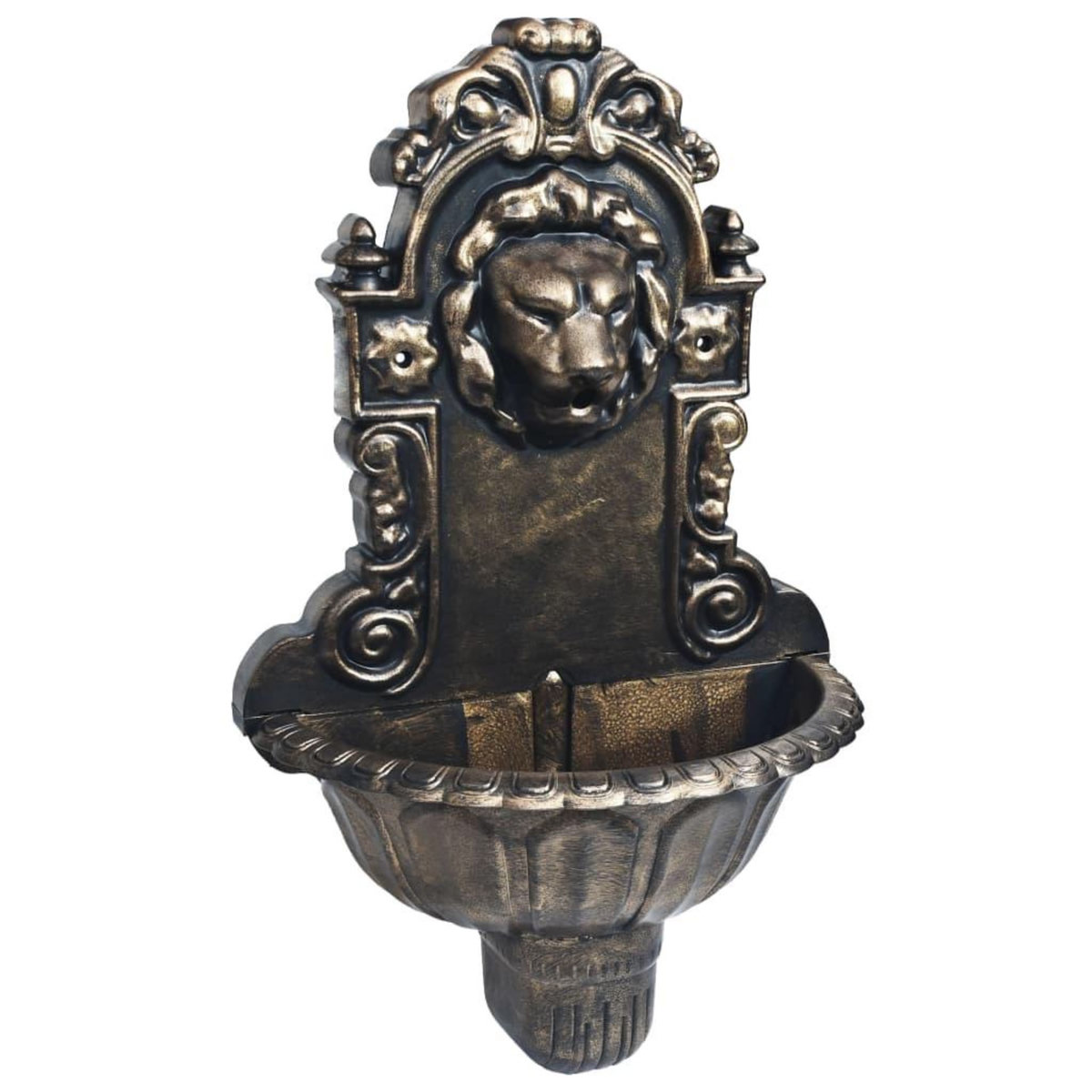 VIDAXL Fontaine murale Design de tete de lion Bronze
