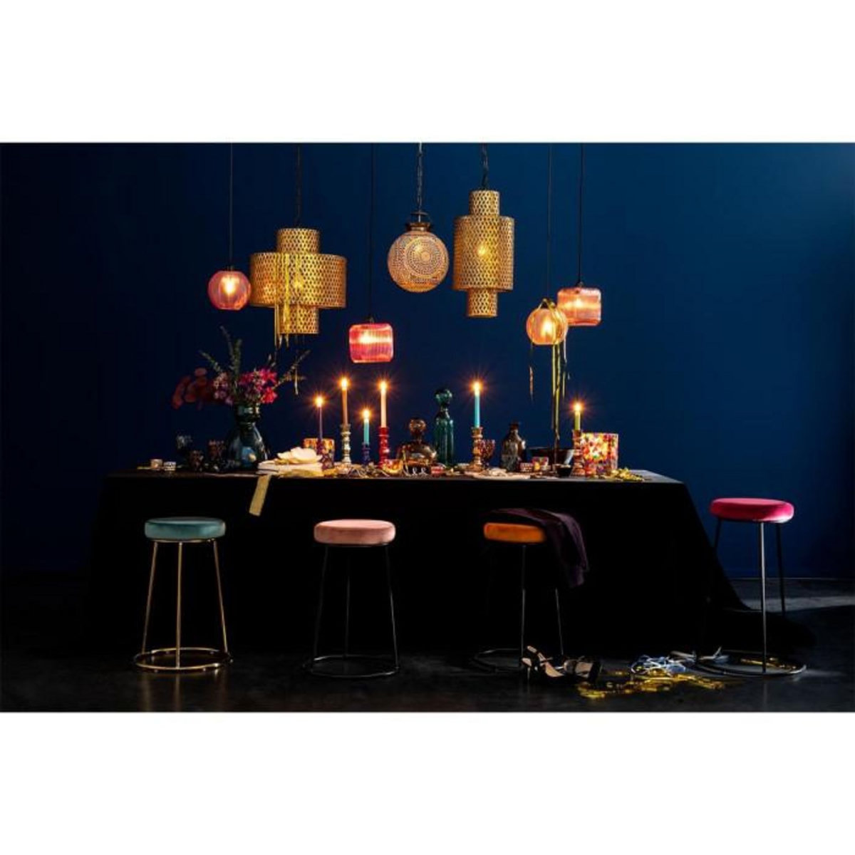 Paris Prix Support pour Tabouret Métal  Hemera  55cm Noir