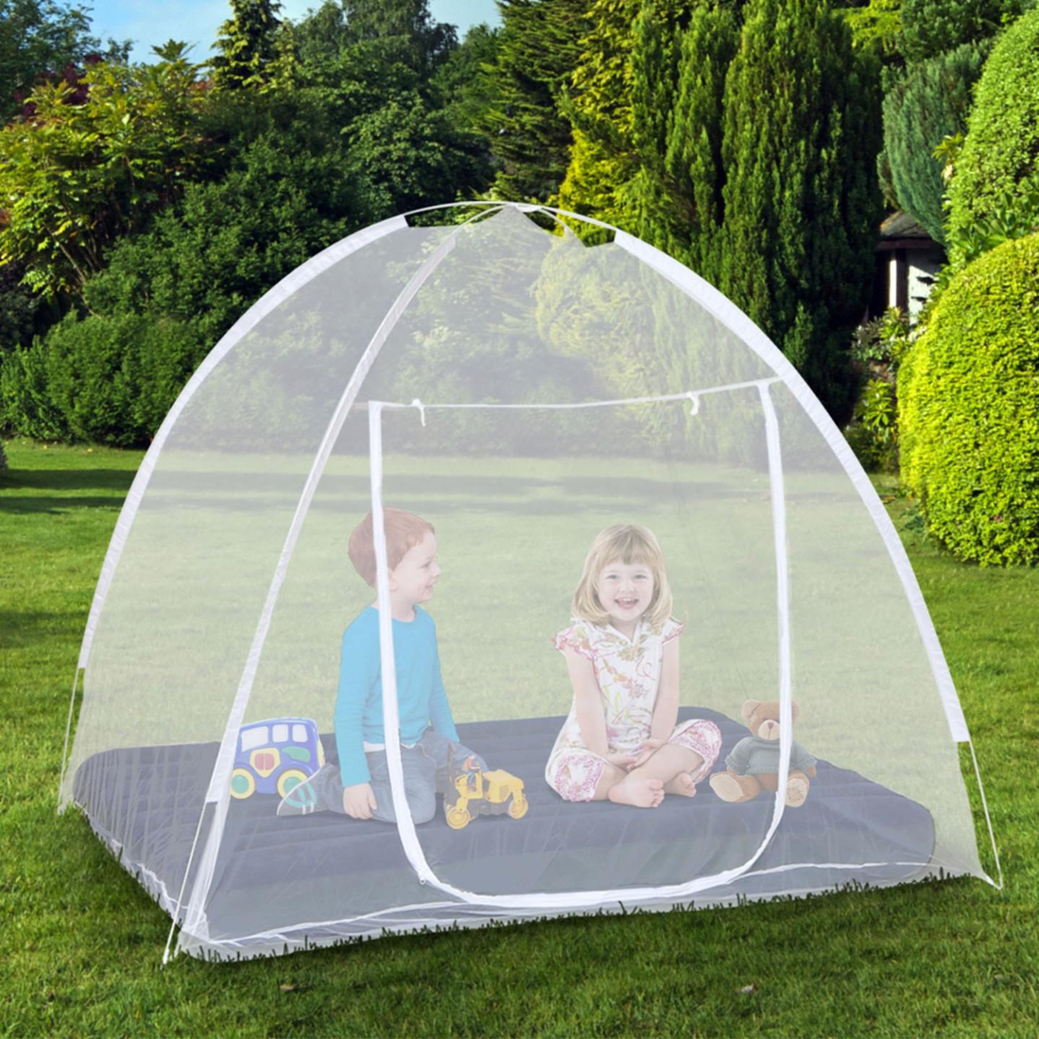 Voir la diapositive 4 : ID MARKET Moustiquaire dôme pop-up 195x150 cm mobile pour lit