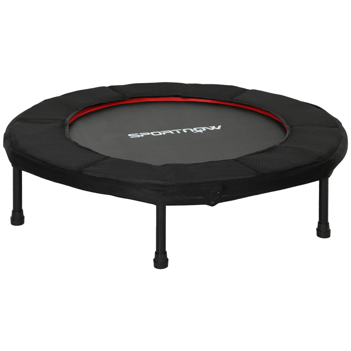 HOMCOM Trampoline fitness dia. 102 cm antidérapant acier tissu noir rouge