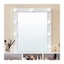 CALICOSY Coiffeuse blanche avec miroir à ampoules et 2 tiroirs - L80 x H145 cm