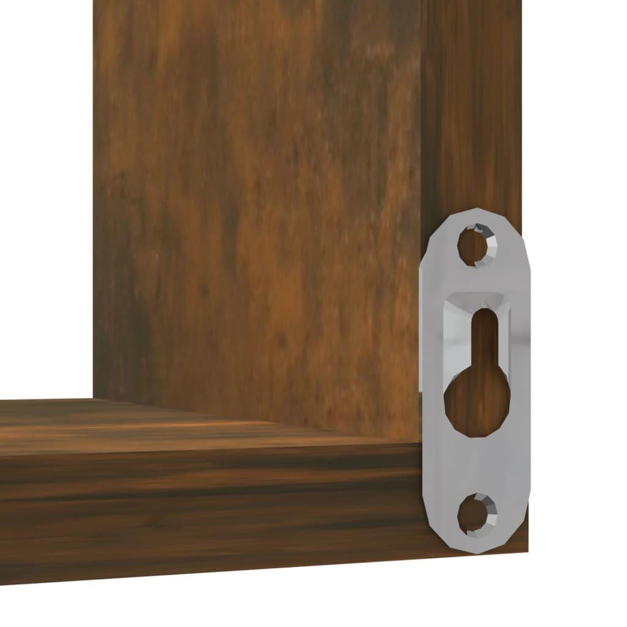 Voir la diapositive 5 : VIDAXL Etagere d'angle murale Chene fume 40x40x50 cm Bois d'ingenierie