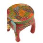 Voir la diapositive 5 : Paris Prix Tabouret Éléphant en Bois  Delhi  35cm Multicolore