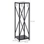 Voir la diapositive 3 : OUTSUNNY Serviteur de cheminée colonne - porte bûches - range bûches multi accessoires dim. 34L x 34l x 111H cm métal noir