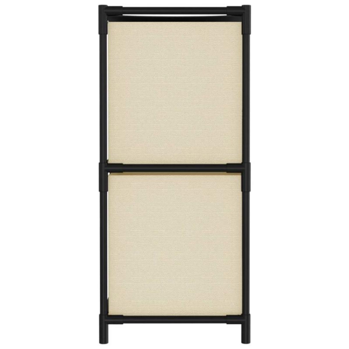 VIDAXL Armoire de rangement 4 paniers en tissu Crème 63x30x71 cm Acier