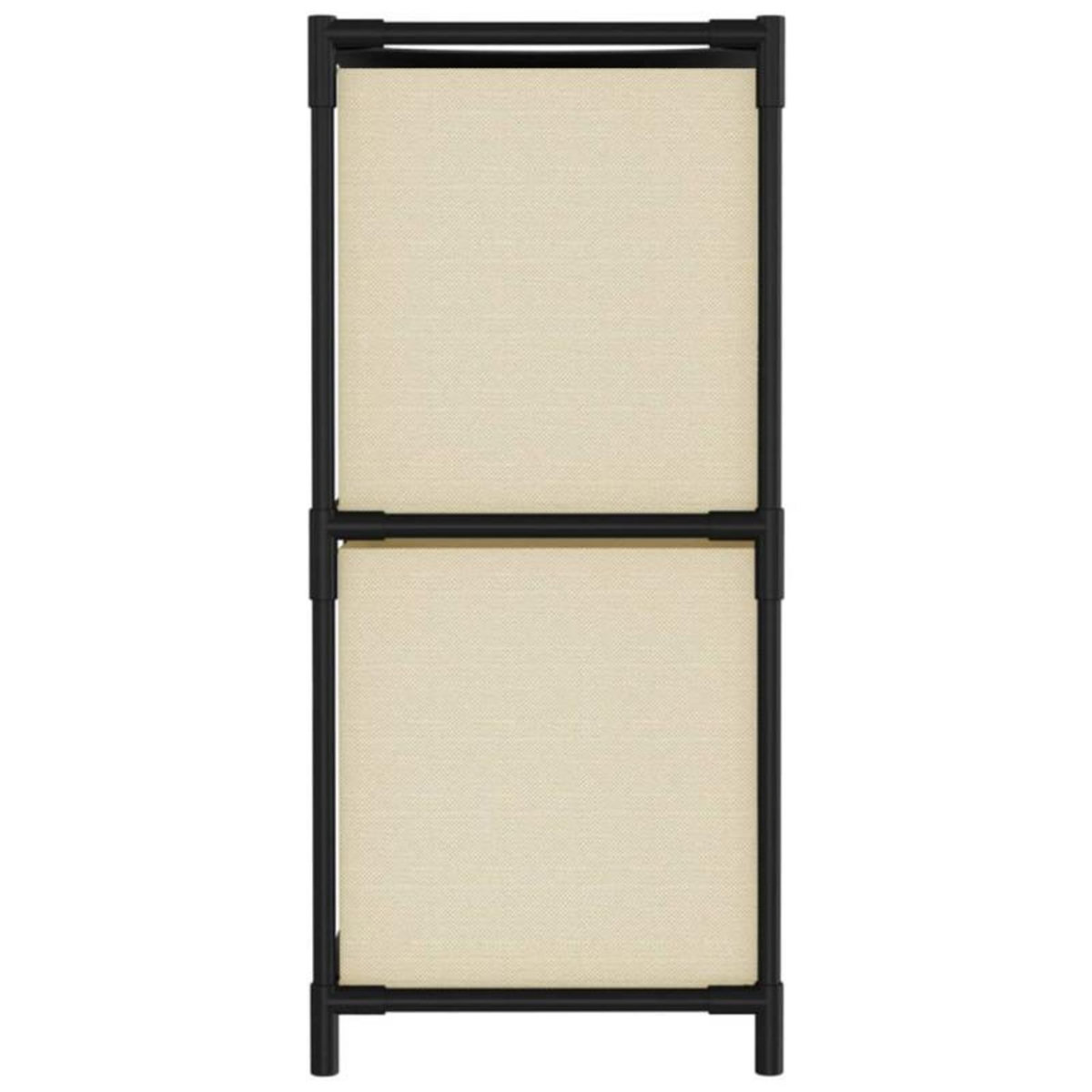 VIDAXL Armoire de rangement 4 paniers en tissu Crème 63x30x71 cm Acier