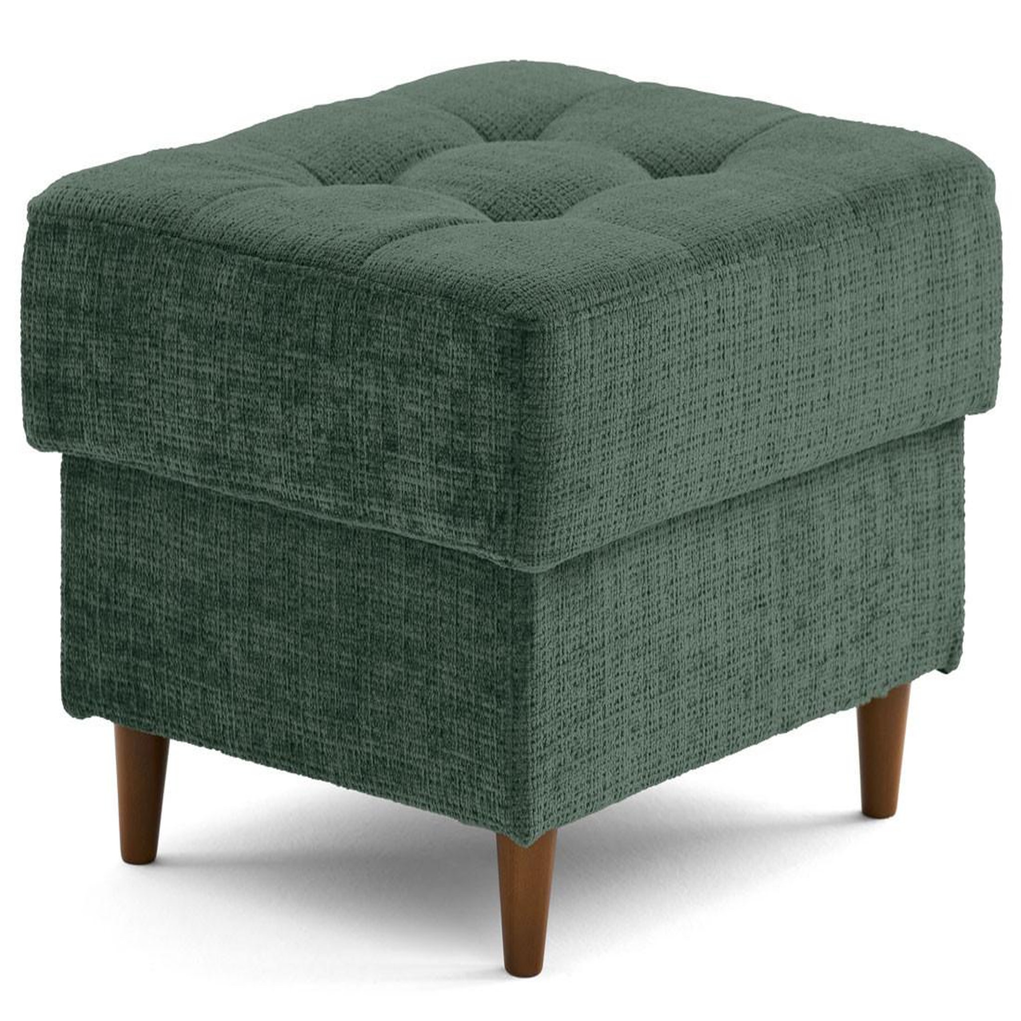 Voir la diapositive 3 : BEST MOBILIER Anna - pouf en velours texturé - pieds en bois