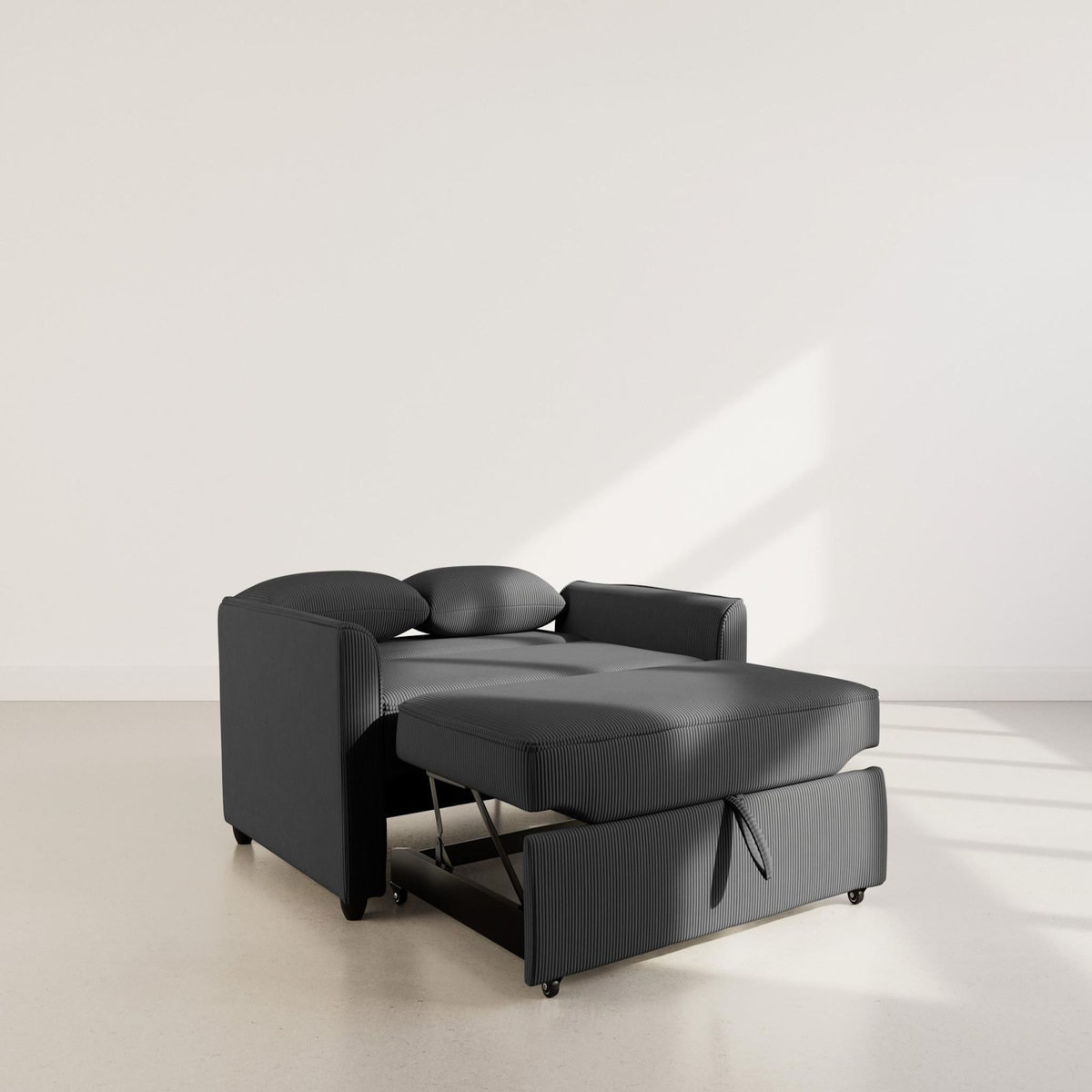 BEST MOBILIER Ernest - canapé droit 2 places convertible en velours côtelé