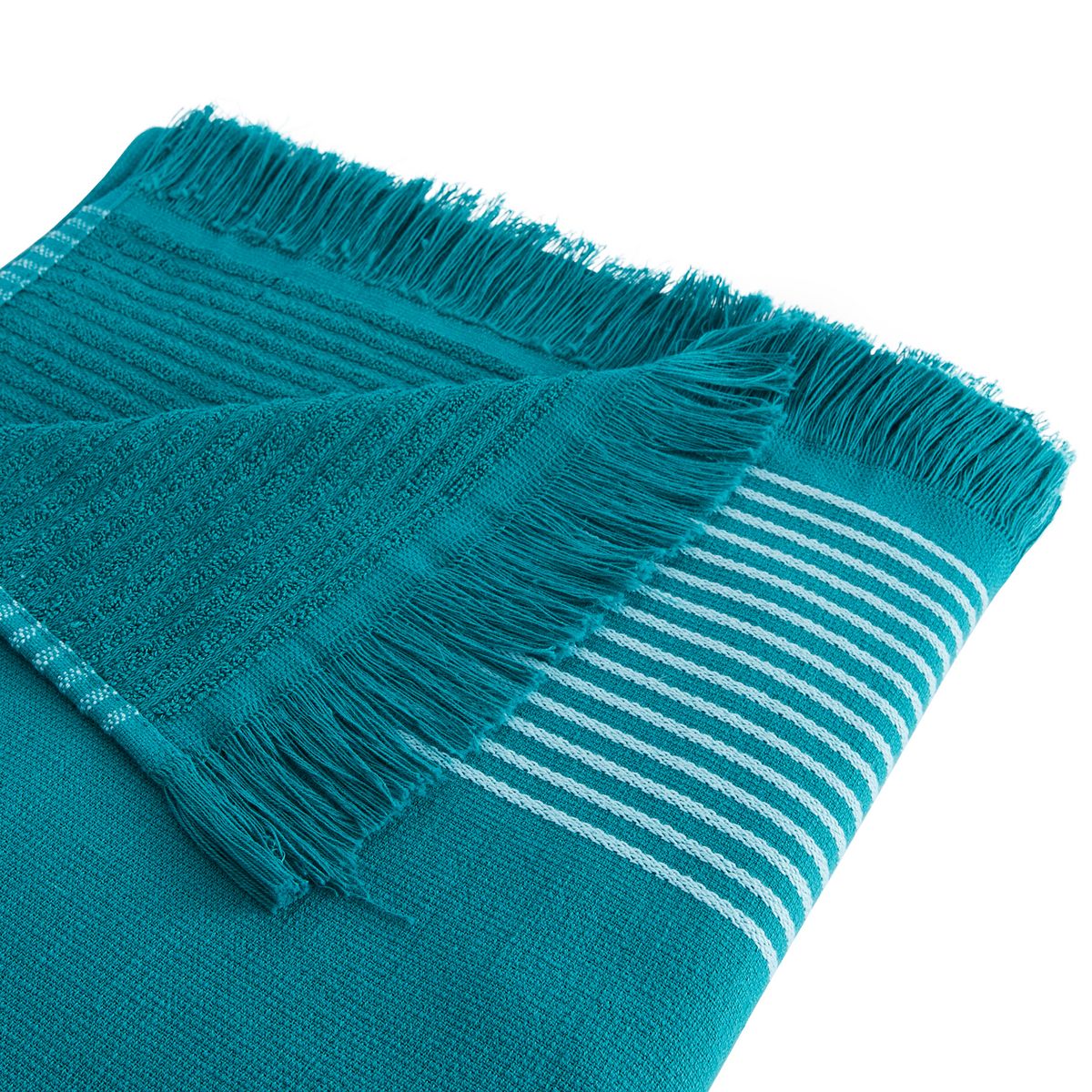 ACTUEL Foutah de plage en coton 280g/m² finition frange CORFOU